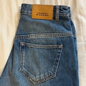 Isabel Marant women’s Straight-Leg Mid Blue Jeans “Lemony”